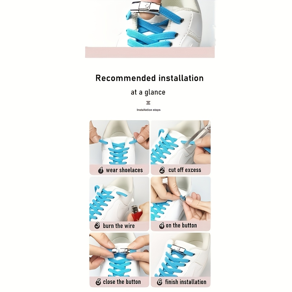 2/4pcs Lazy No-Tie Shoelaces for Men and Women, Easy Clip-On Elastic Laces, Durable Polyester & Spandex Material, Secure Snap Fastener Shoe Laces for Sports Shoes