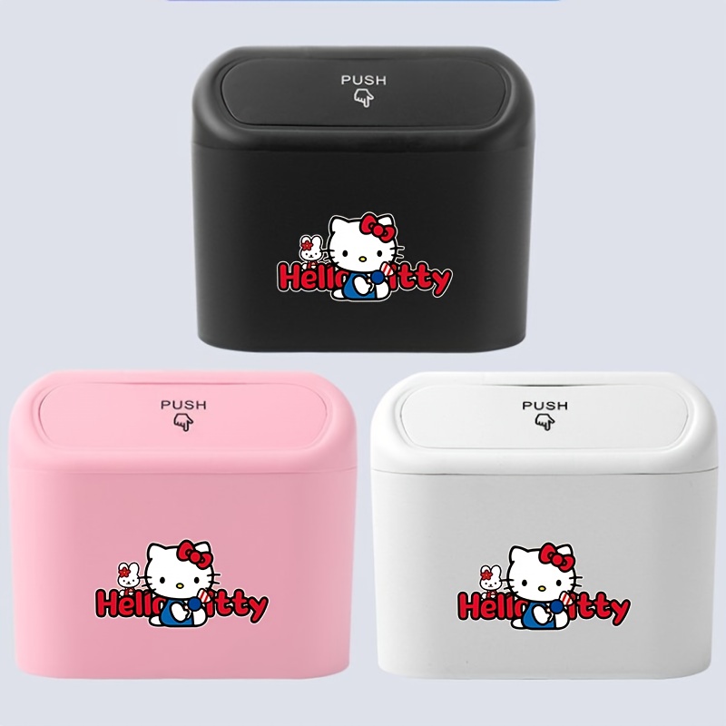 

1pc Sanrio Hello Kitty Car Trash Can, Car Mini Trash Can, Car Storage Box, Car Storage Box, Car Essential Accessories, Free About 15 Garbage Bags