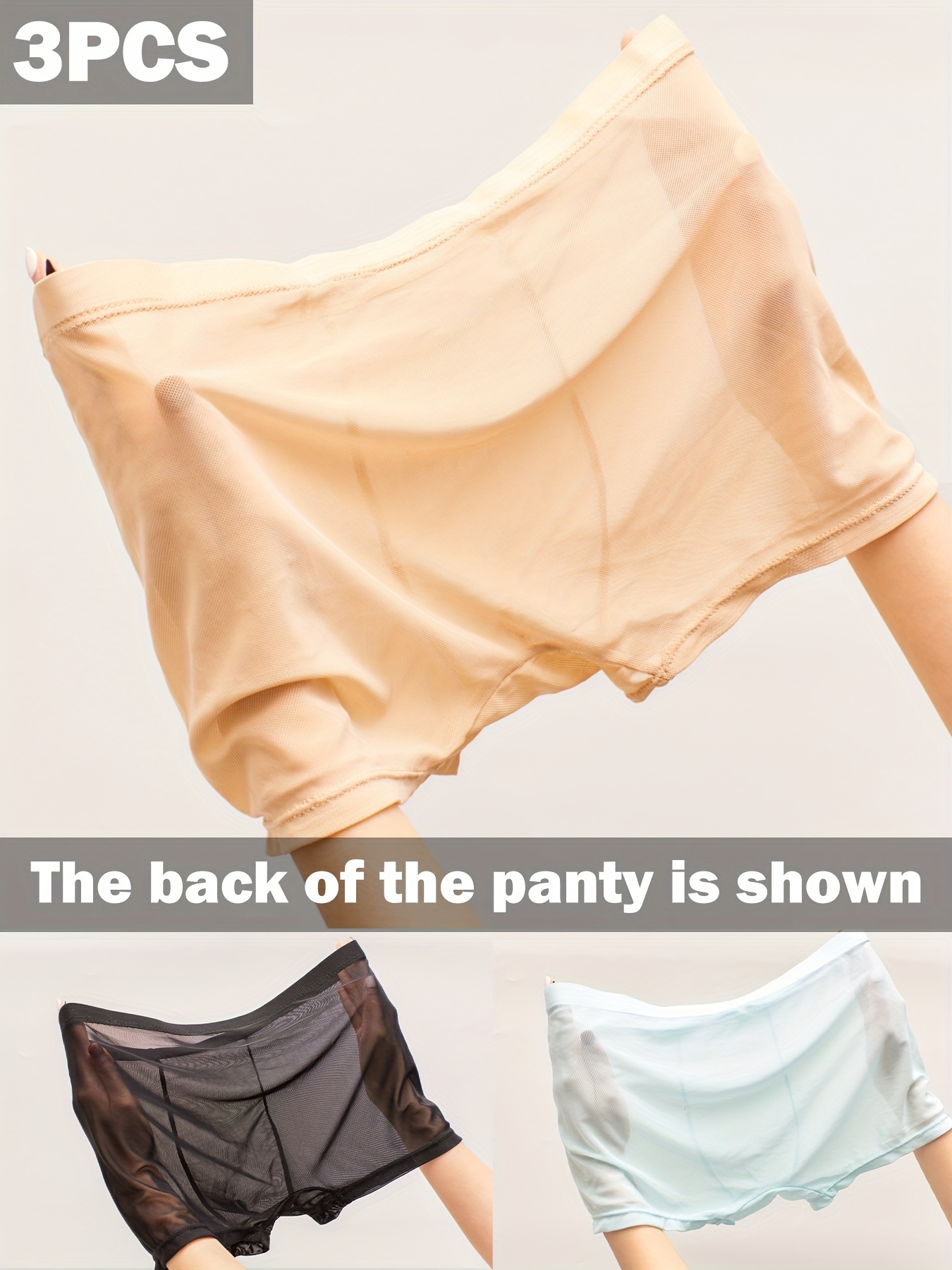Mesh Ultra Thin Clear Lingerie Briefs Underwear Sexy See-Through
