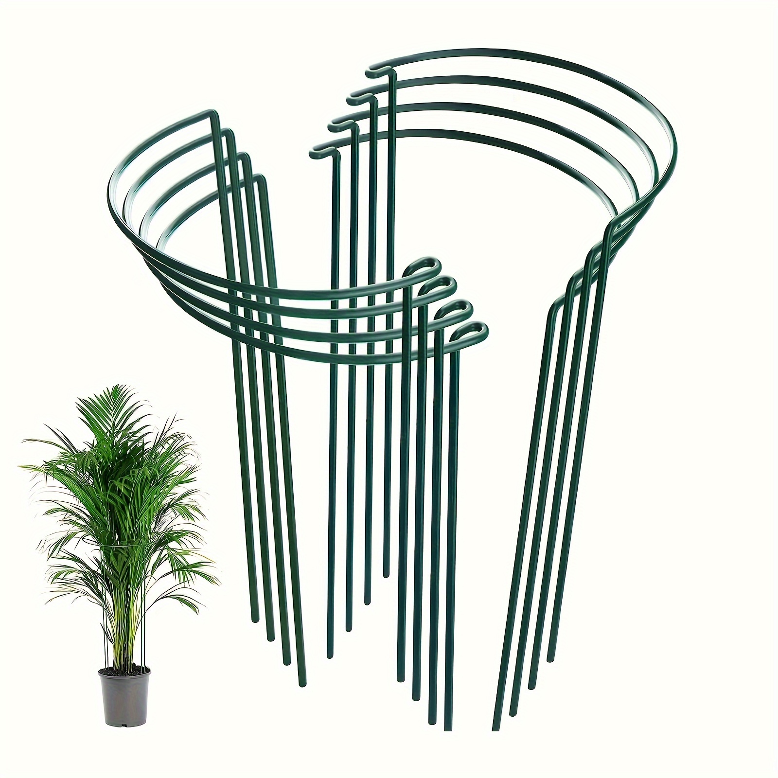 

6/8pcs Piquets de Plantes Métalliques - - Cages de Durables & Extérieurs - Supports Polyvalents Tomates, Hortensias & Anneaux de Fleurs Attrayante