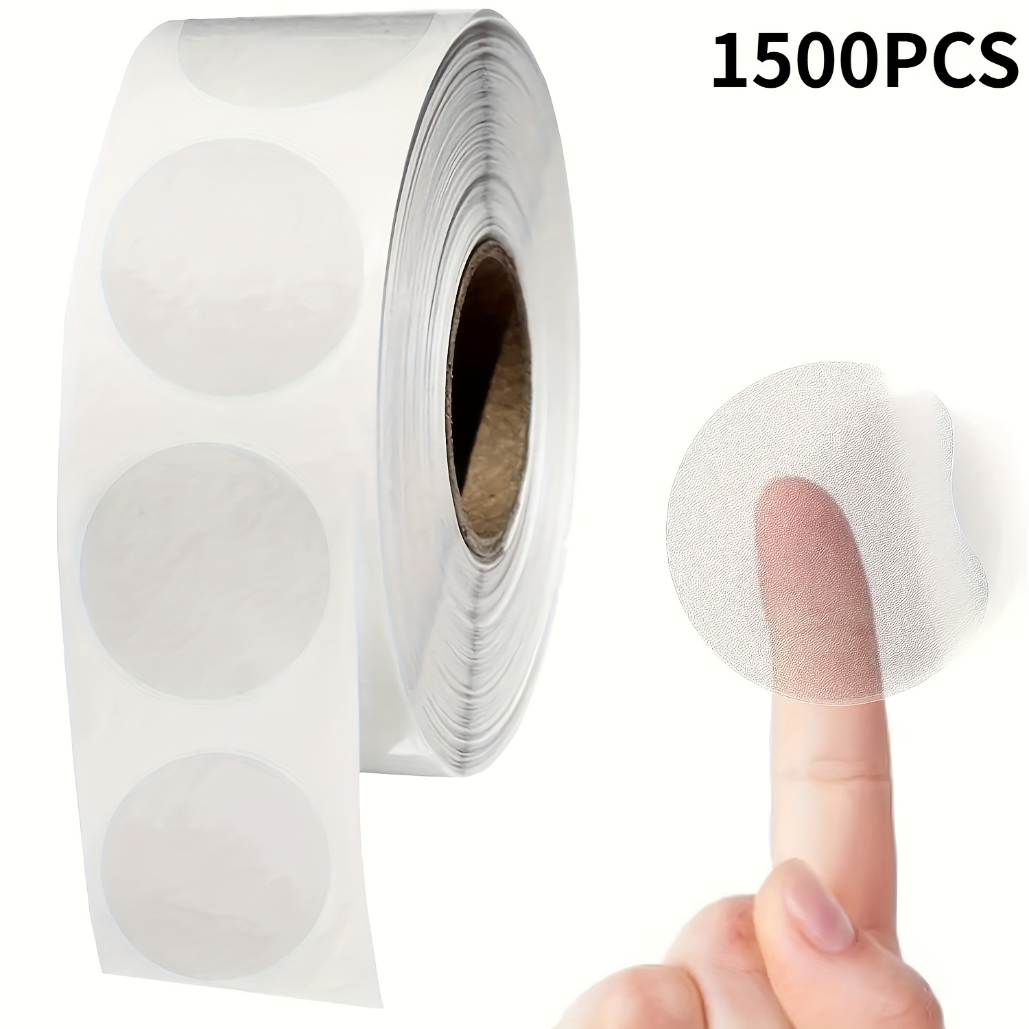TEMU 1500pcs Transparent Round Self-adhesive Sealing Labels - Shiny Decorative Stickers, Suitable For Envelopes And Packaging, Durable Plastic