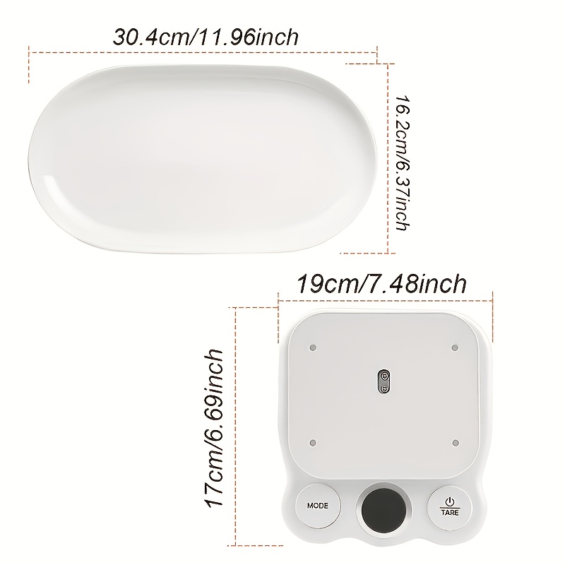 TEMU Digital Small Pet Scale With Large Tray, Electronic Weighing Scale For Rabbit, Guinea Pig, Hamster, Kitten, Bird, Multifunctional Kitchen Food