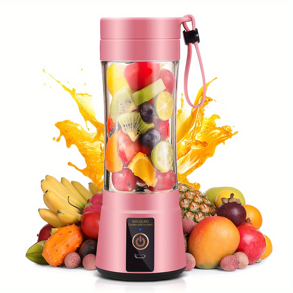 TEMU Portable Blender Cup, Electric Blender, Mini Blender Portable Blender For And Smoothies, Juices, 380ml, 6 Blades, Blending