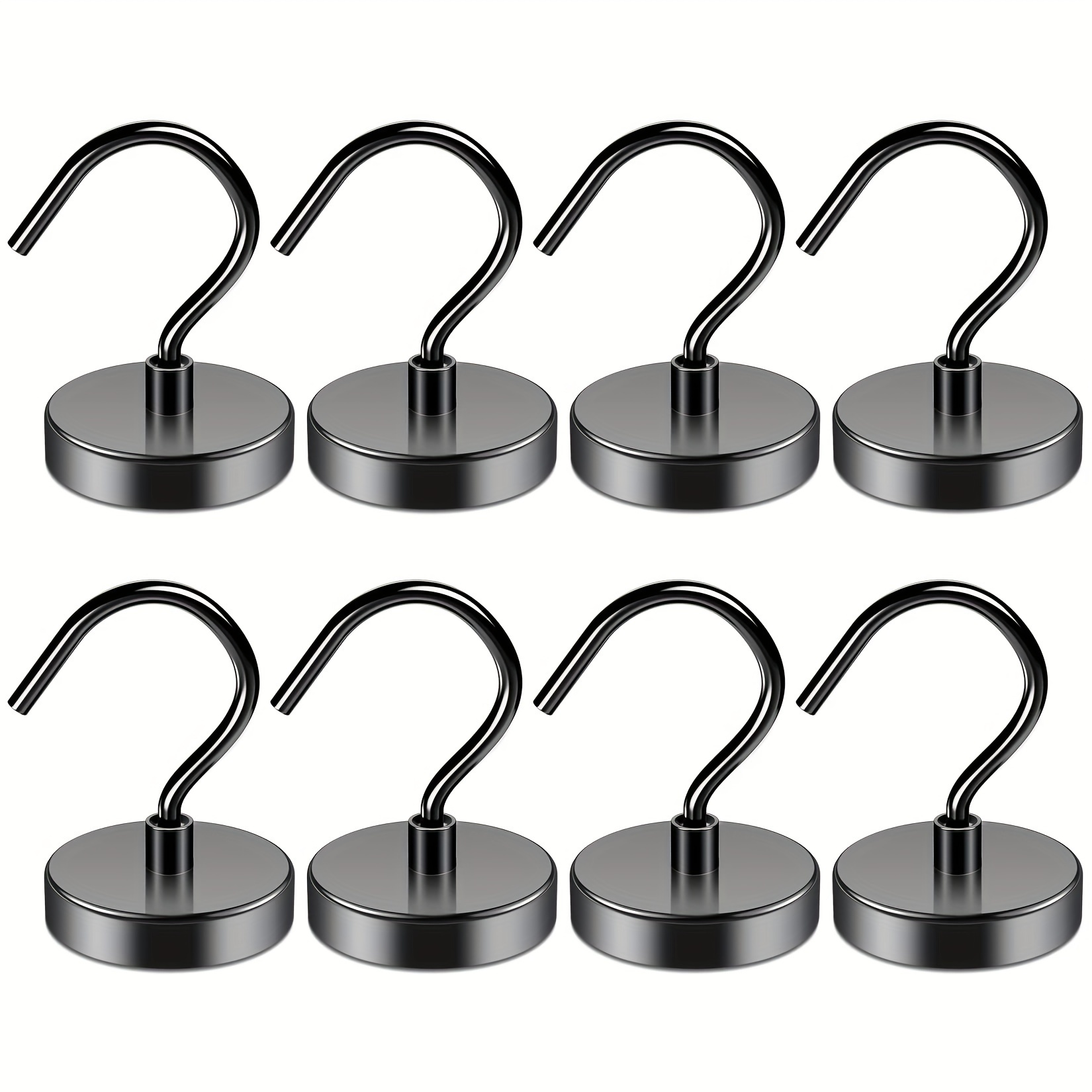 

Grtard 8pcs Large Black Magnetic Hooks, 110lbs Heavy Duty Neodymium U-shaped Hook For Home, Kitchen, Office, Garage, And Cruise, Magnetic Hooks For Hanging,