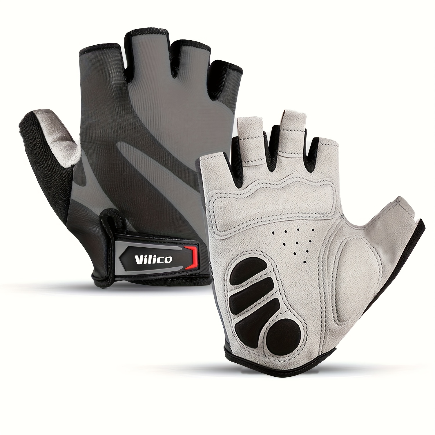 E-shop Atmungsaktive Outdoor-Sport Halbfinger-Radschuhe für Damen und Herren, bequeme Fitness-Radschuhe mit verstellbaren Handgelenkmanchette und