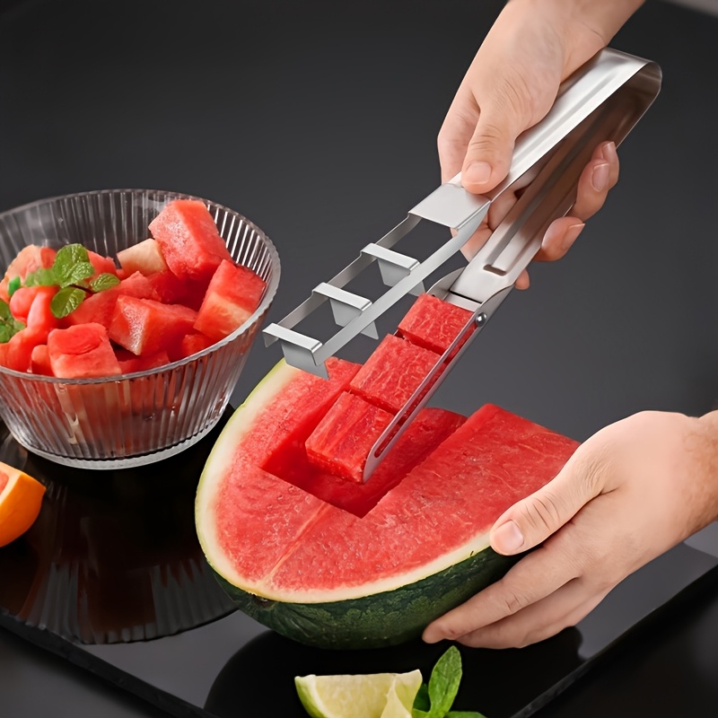 Stainless Steel Watermelon Slicer Cube - Easy Grip, Durable Fruit Cutter for Home Use, Perfect for Summer Refreshments, Fruit Preparation | Cube Cutter | Stainless Steel Construction, Watermelon Slice
