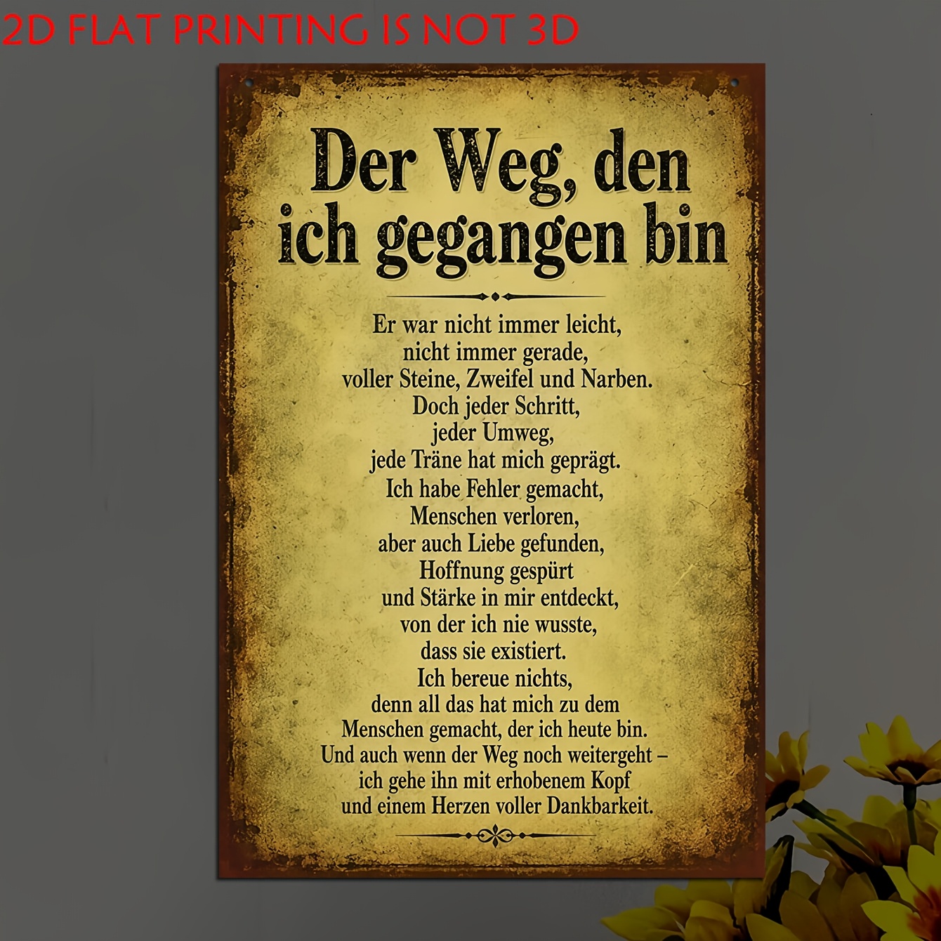 TEMU 2d Flat, 1pc Wooden Decorative Sign And Plaque, Vintage German Quote Wall Art, Home Decor, For Living Room, Study Room, Living Room, Indoor,