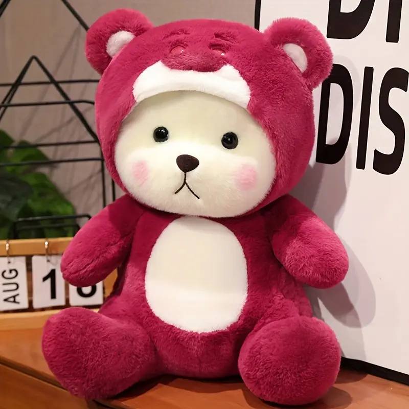 cute transforming bear plush toy soft polyester stuffed animal cuddly teddy bear doll versatile pillow cushion for room decor sofa ideal gift for christmas thanksgiving easter details 5