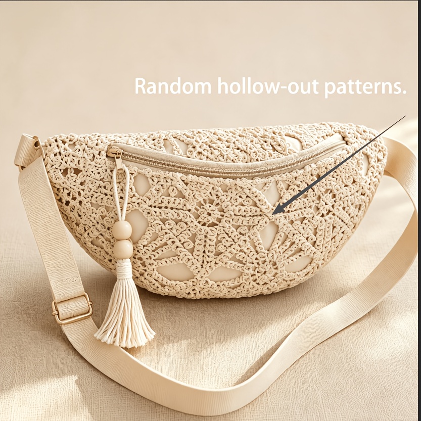 TEMU 2026 Women's Fashion Chest Bag, 2pcs Set New Style Women's Waist Bag, Stylish Bohemian Chest Bag, Women's Chest Bag, Women's Crossbody Bag, Lace