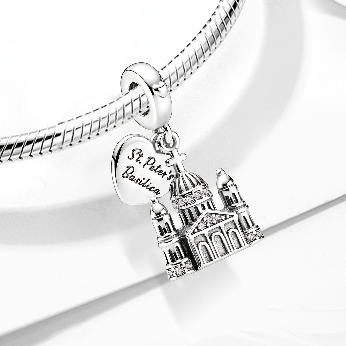Women's 925 Silver St. Peter's Basilica DIY Beaded Pendant