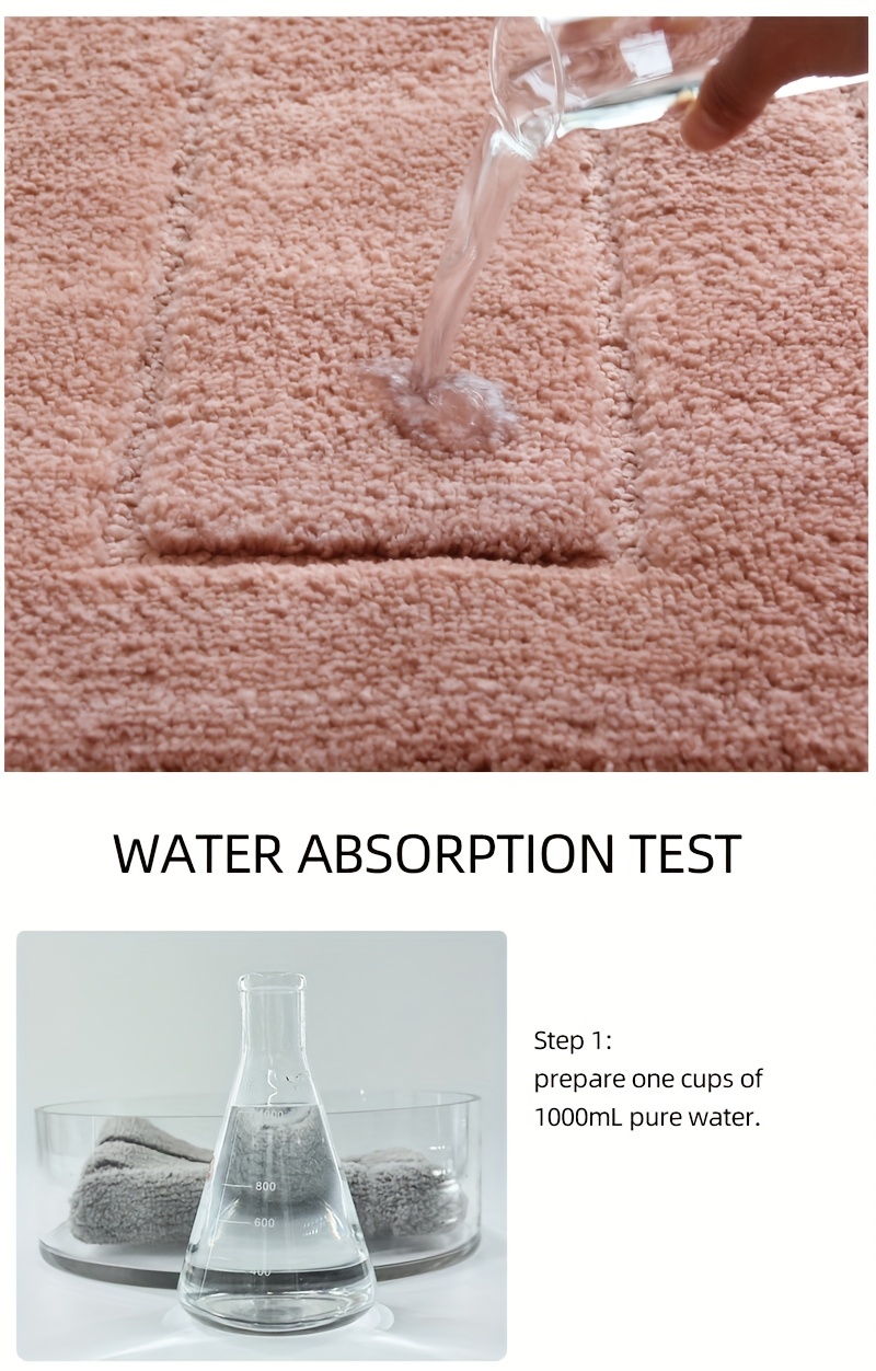2pcs of ultra soft non slip bathroom carpet   absorbent machine washable durable home decoration floor mat suitable for bathroom bathroom bedroom living room entrance u shaped toilet mat entrance door mat Product details 9