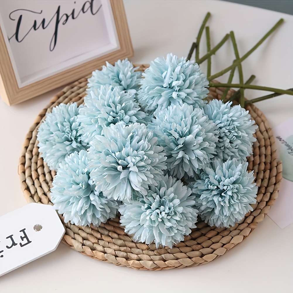 TEMU 20 pièces Bouquets de Chrysanthèmes Artificiels - Fleurs Factices Réalistes avec , Centres de Table Toutes Saisons pour Mariage, Maison, Fête,