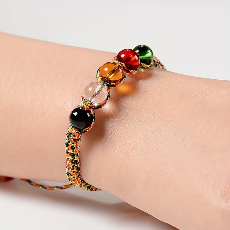 Colorful Rope Bracelet with Element Beads for Zodiac Year