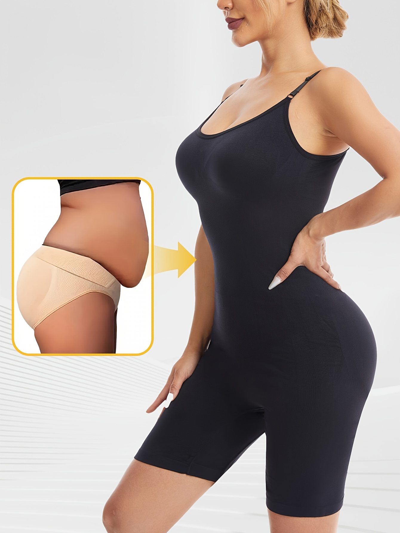 de mujer elegante y moderno   presión.   capa interior, tirantes ajustables,   elasticidad, diseño moldeador, control de abdomen y levantamiento de caderas.   ajustado con entreabertura en la entrepierna 4