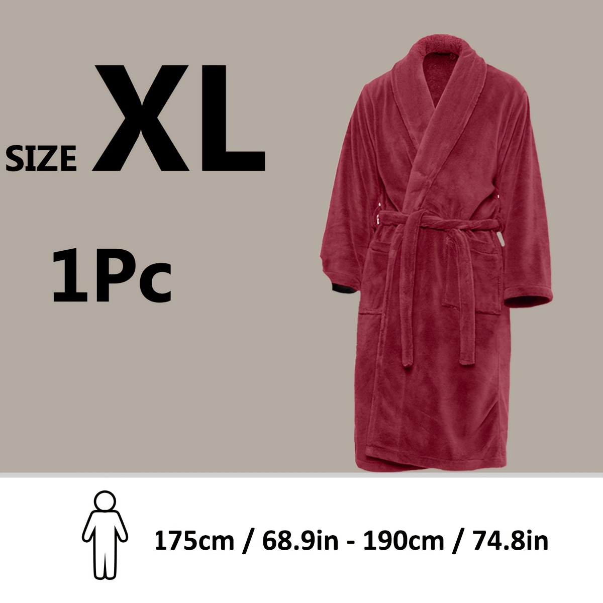 TEMU 남녀공용 초극暖 코랄 플리스 목욕 가운, 욕실용 성인 가운, 목욕 타월, 침실용 숄 칼라 가운