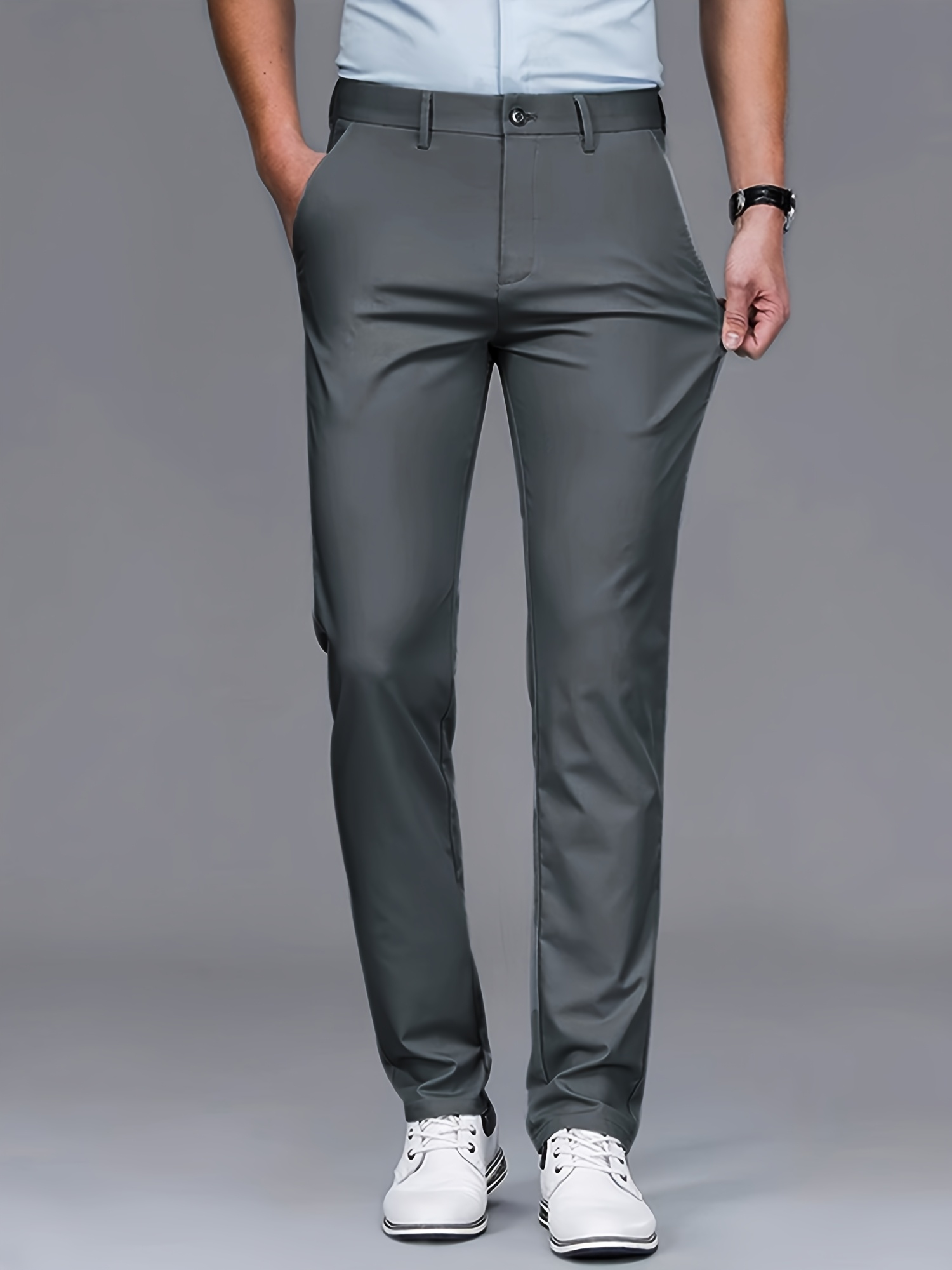 mens professional business trousers stretch wrinkle resistant and iron free formal casual loose straight leg suit pants versatile for office workers ideal gift for work wear Product details 20