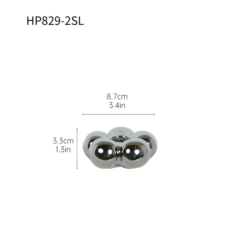 E-shop Moderner minimalistischer Keramik-Kerzenhalter Ornament in Silberoptik, ein schicker Kerzenständer für Ins-Style Desktop Home Deko, für
