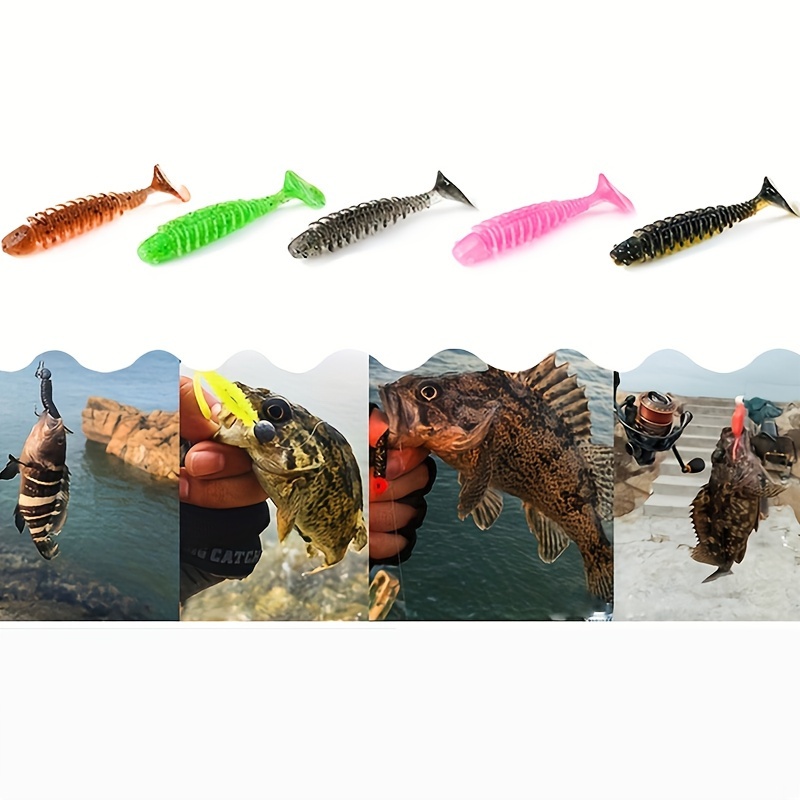 Shrimp Flavor T tail Fishing Lure Soft Worm Bionic - Temu