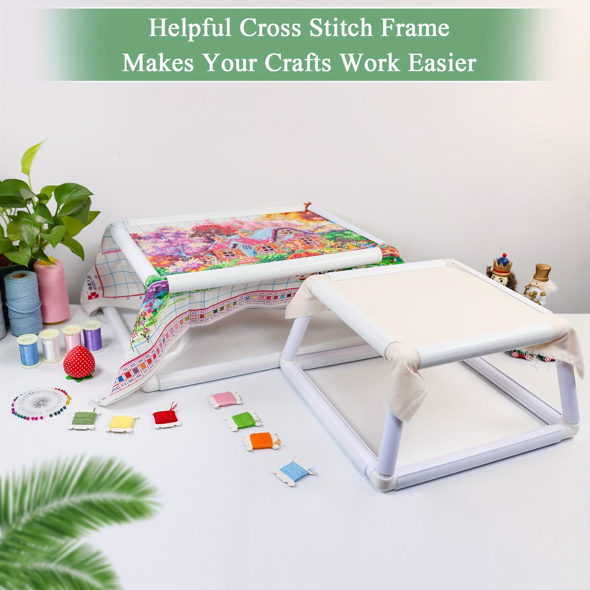 

- Layered Frame, 1pc Pvc Embroidery Stand, For Stitching , ,