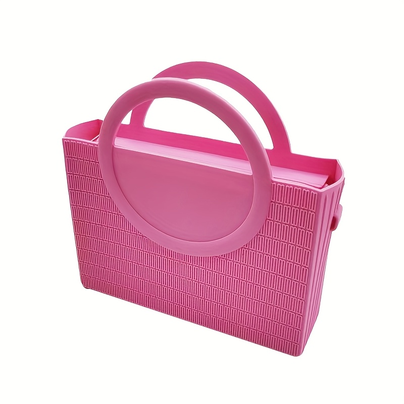 Stylish Women's Silicone Tote Bag with Zipper Closure – Soft, Durable, and  Cosmetic Organizer in Vibrant Pink for Everyday Use,