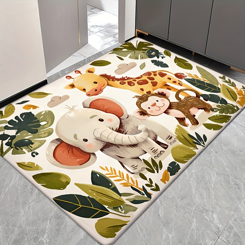 

Cute Cartoon Forest Animal Doormat - Non-slip, Absorbent, Machine Washable Area Rug For Entryway, Kitchen, Living Room, Bedroom, Laundry, Bathroom - Comfortable Home Decor Carpet