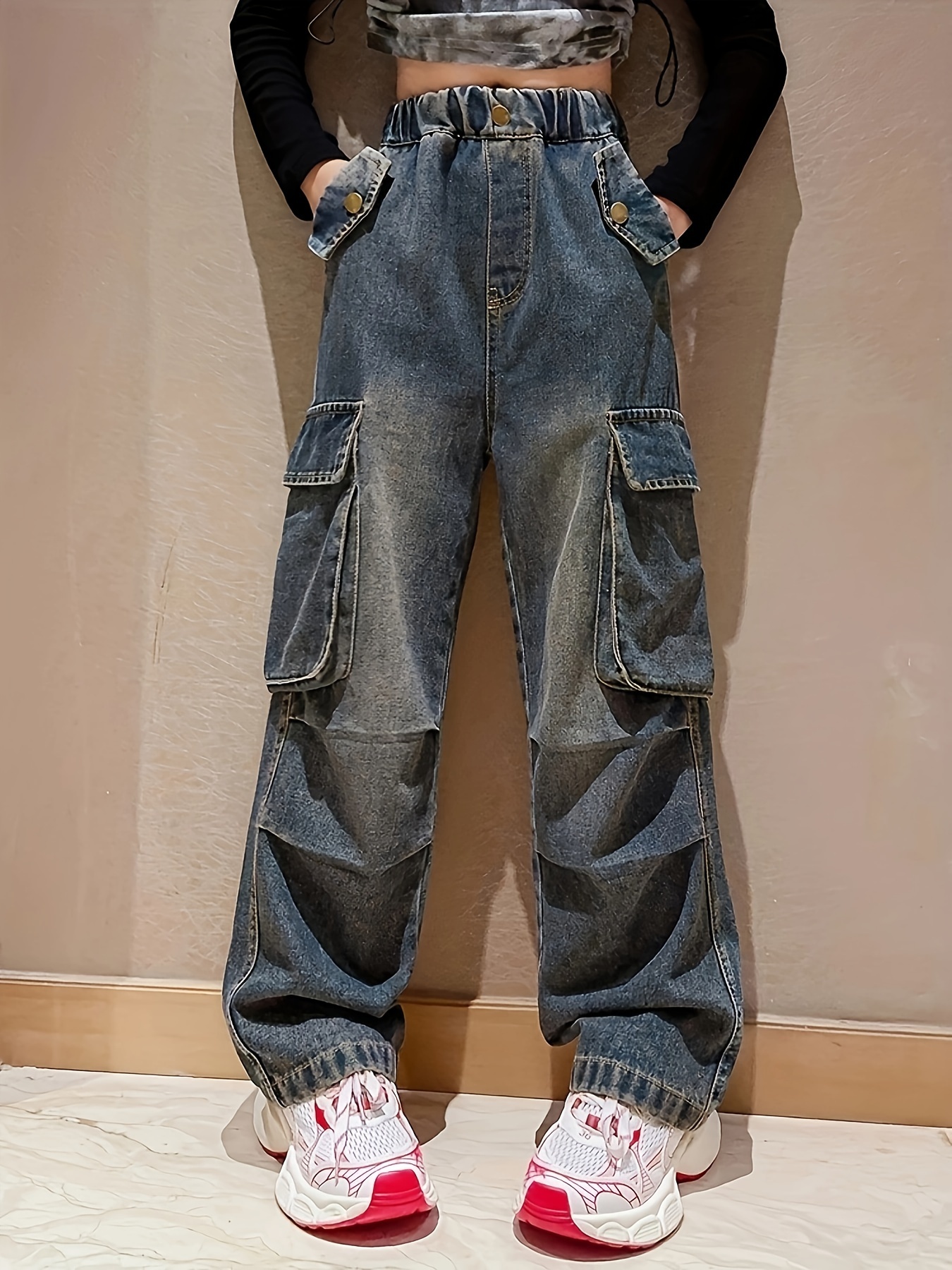 pantalon cargo denim mode ado multi poches tendance Temu France