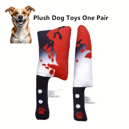 2 knife shaped squeaky dog toys halloween pet toy gift pair of knife shaped pet squeaky toys 2pcs set with large and small knives pet toy with built in