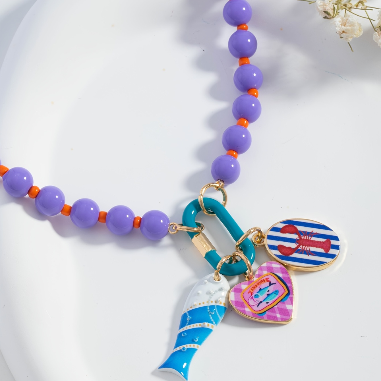 Ins Style Dopamine Colored Multi-Element Pendant Necklace