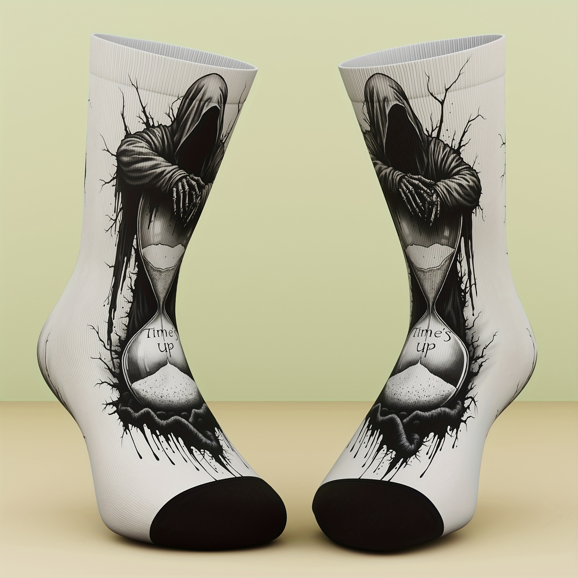 TEMU A Pair Of Unisex Socks With Creative Patterns, Fresh And Fashionable, Made Of Bamboo Fiber, Breathable, Soft And Comfortable, A Sock Gift
