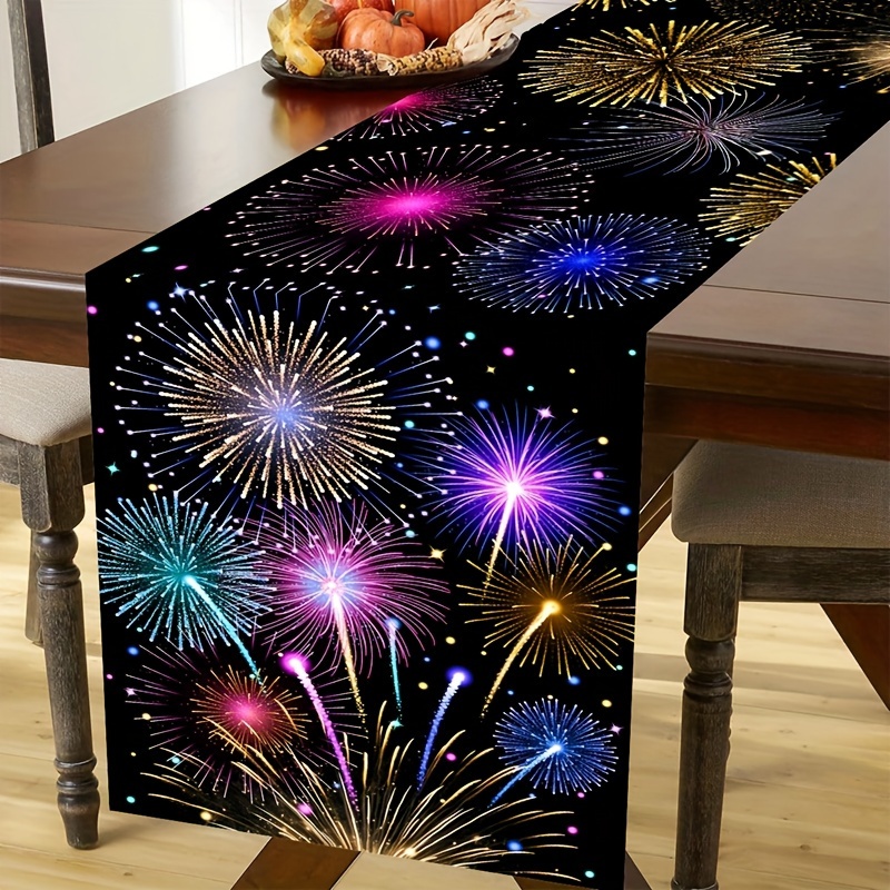 

2025 's Table - 71"x14" Fireworks , For Dining & Decor