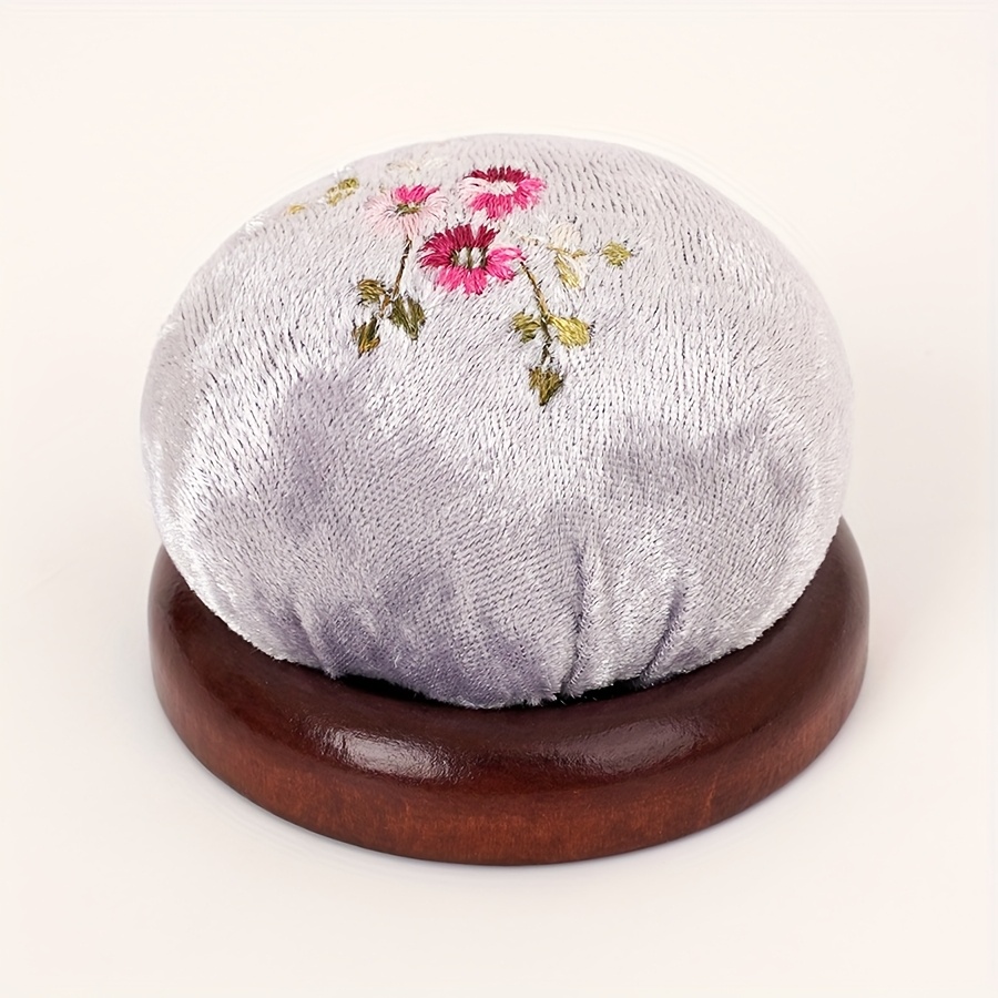 TEMU Nouveau style noir, gris, coussin à épingles fait main de style chinois à faire soi-même, porte-épingles, coussin à épingles en tissu pelucheux,