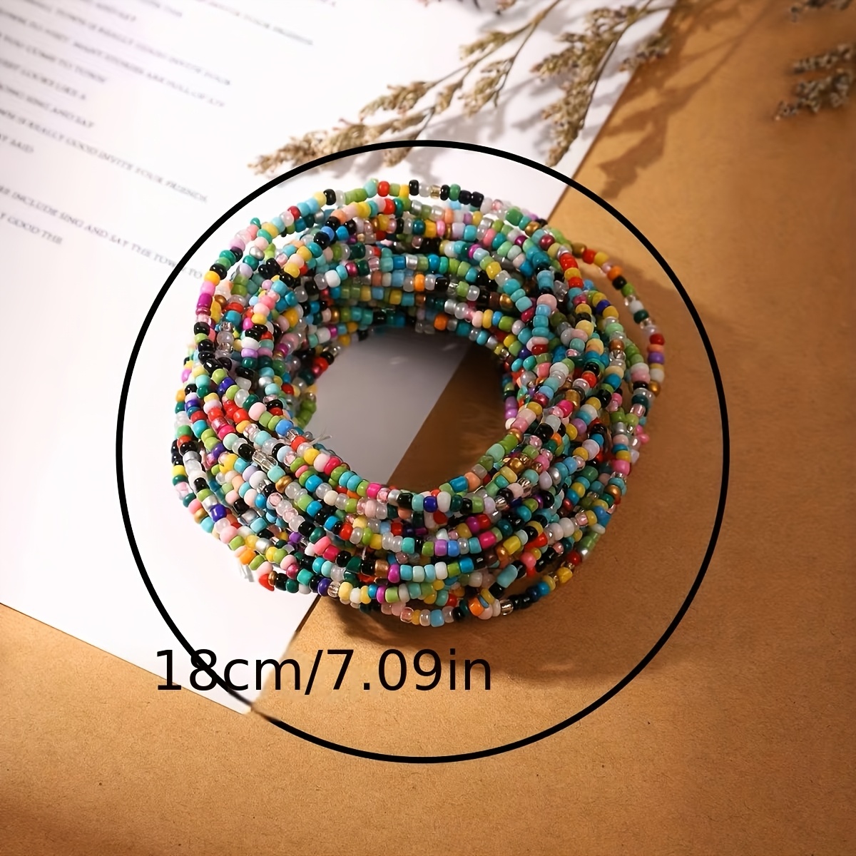 7pc Colored Rice Bead Stackable Bracelet Set