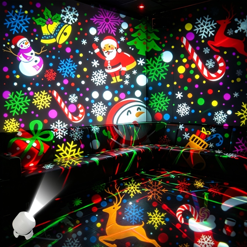 TEMU Christmas Desktop Projector Light, 360° Rotating Beam Usb Plug-and-play, Suitable For Multi-scene Holiday Decorations Like Christmas And
