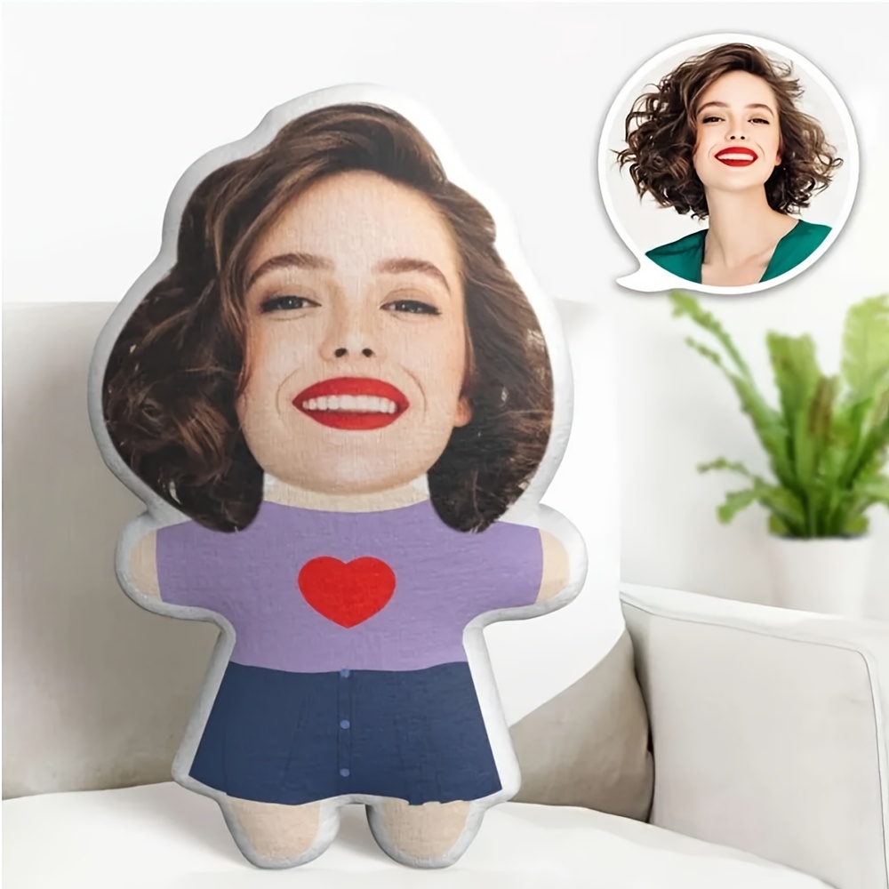 Cuscino Personalizzato Con Foto - Mini Me 3D, Peluche Con Faccia, Regalo Divertente Per Divano/Letto - Foto 2