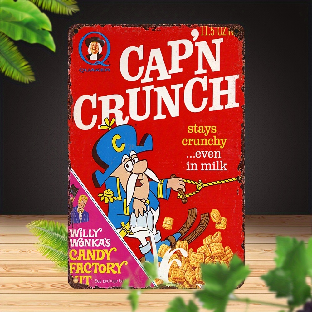 

Vintage Cap'n Cereal Tin Sign - 8x12 Inch Aluminum Decorative Wall Hanging, Weather-resistant, Pre-drilled, English Text, Multipurpose For Home, Office, Bar, Club, Cinema, Cafe, Bedroom Art Decor