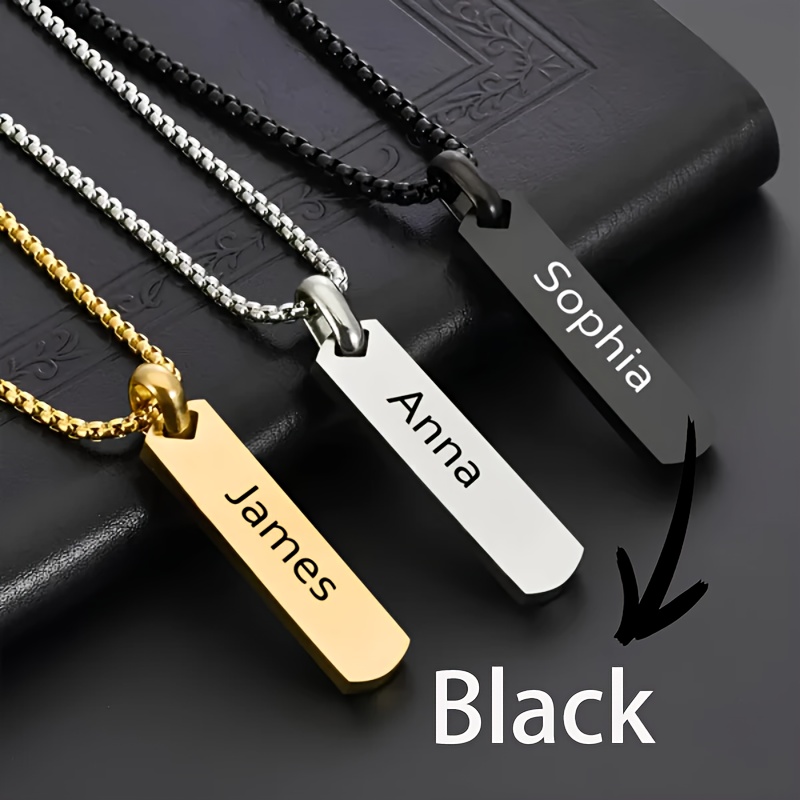 TEMU Collana con pendente personalizzato inciso per coppie, unisex, regalo per fidanzati e fidanzate a San Valentino, compleanni, Natale, regali di