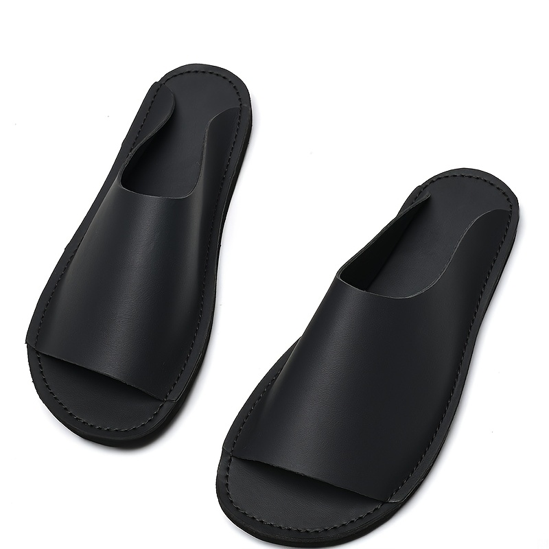 mens summer slide sandals comfortable soft sole breathable open toe   black   cover with eva outsole casual low   for outdoor and casual attire summer sandals Product details 3