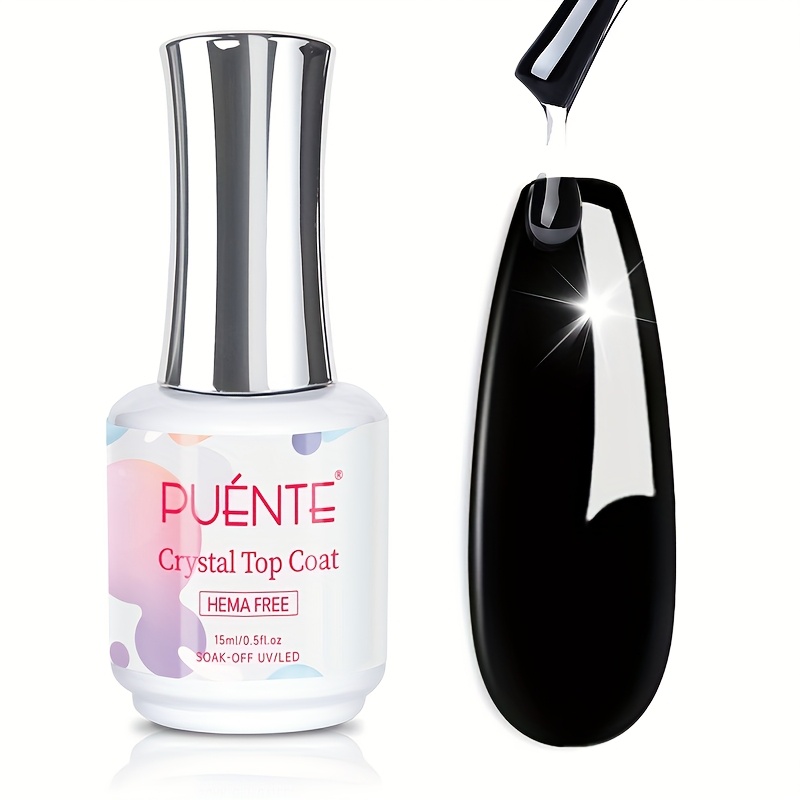 Image of Puente 15ml Coat Gel Suitable For Home & Salon Use, / , No-wipe Instant Hard Polish, Hypoallergenic Formaldehyde-free Transparent Nail Sealer For Skin, / Required
