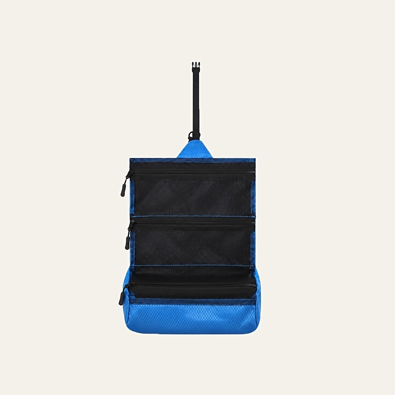 TEMU Neceser de viaje colgante compacto FOREMS, plegable, con malla y correa ajustable, , portátil, con cierre de cremallera, adecuado para viajes de