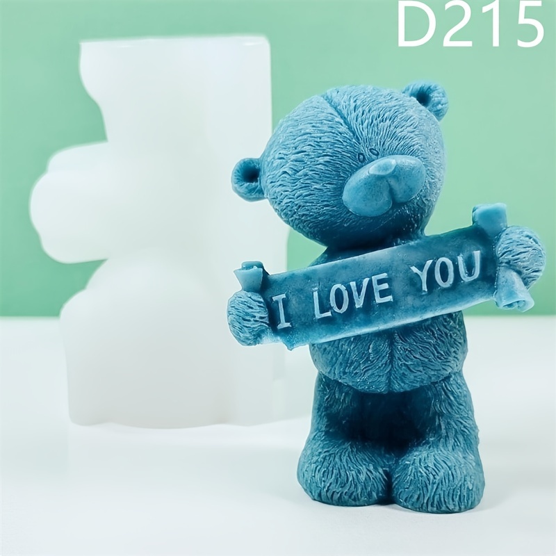 

3d 'i Love You' Bear Silicone Mold For Aromatherapy Candles, Soy Wax & Resin Crafts - Irregular Shape Decoration Tool", Plaster, Soy Wax