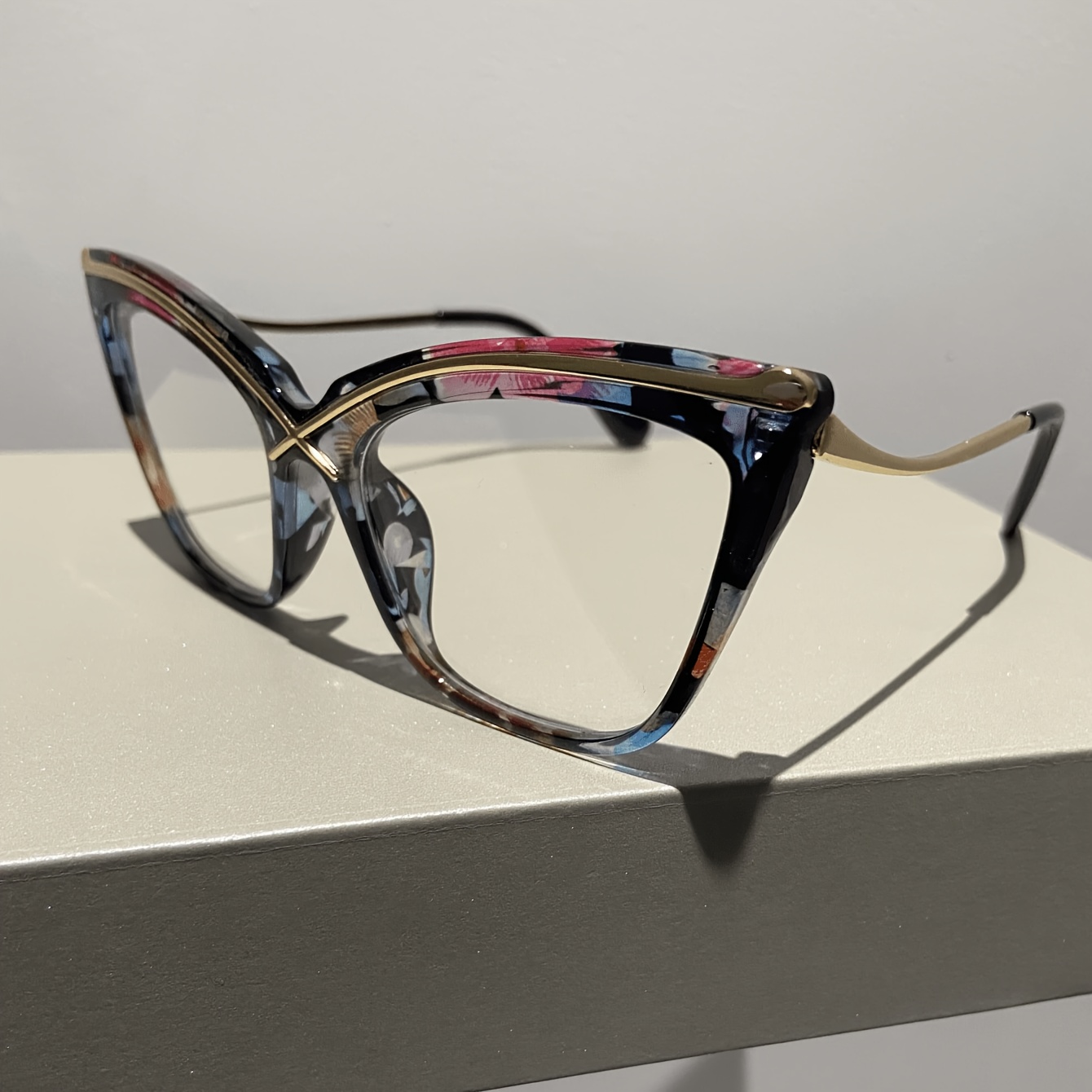 gafas de     con lentes transparentes para mujer -     de metal, accesorio de moda detalles 7