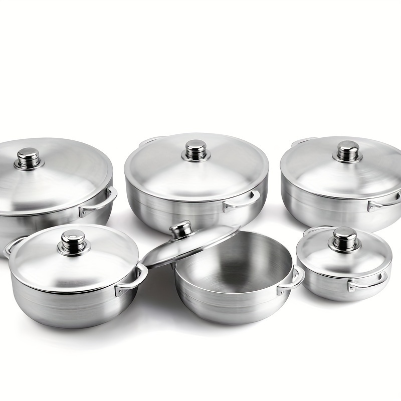 

Premium Thickened Aluminum Cookware Set - Outdoor Camping & Picnics, Includes Sanding Pot, & Stretching Pot - Ideal Gift For Holidays