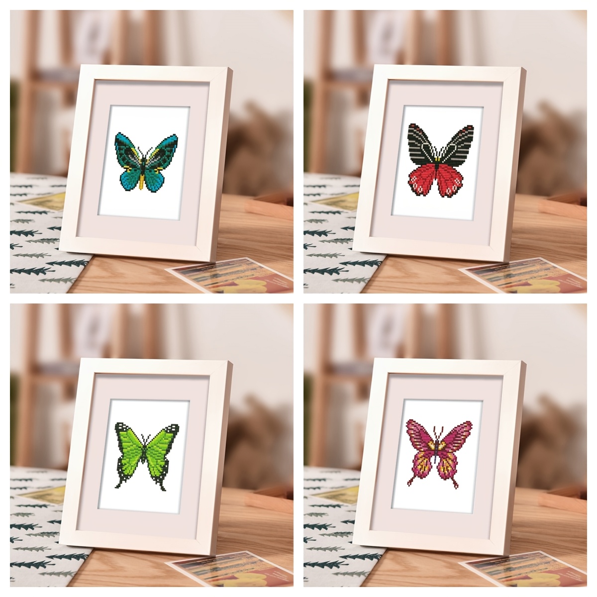 

4pcs Acrylic Kit, Theme -5d Mini Diamond Mosaic Animal , Suitable For Decoration,