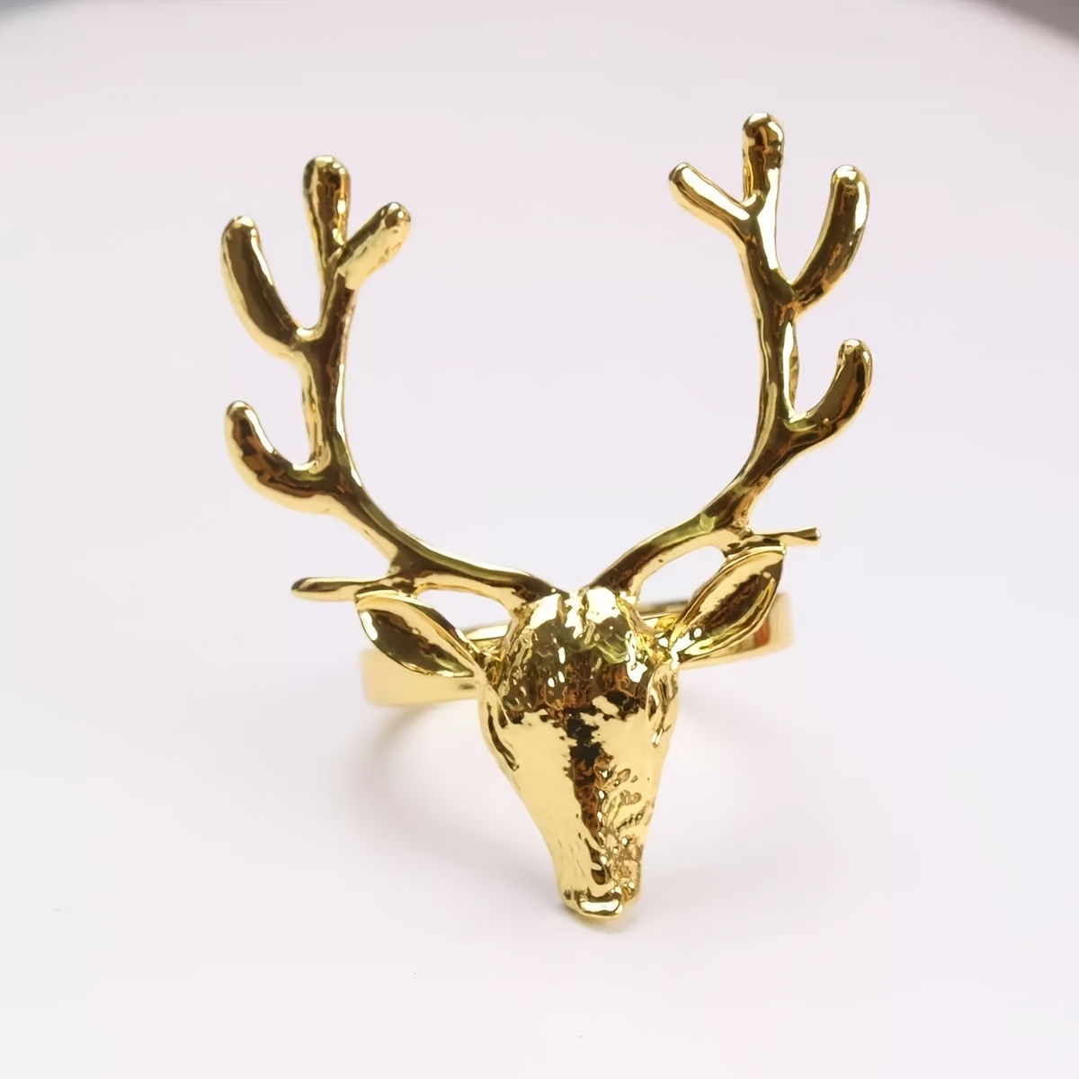 Image of 12 Fashionable And Minimalist Christmas Table Gift Reindeer Napkin Rings, Deer Head Napkin Holders, Small Napkin Rings, Tissue Decorations