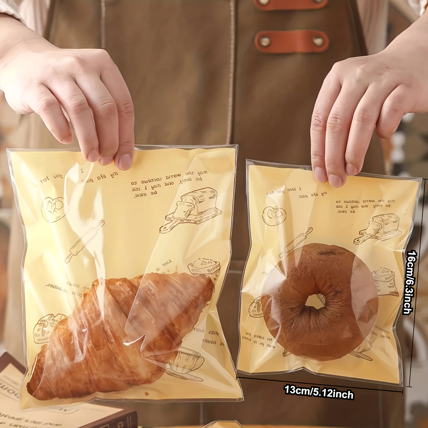 TEMU Cjorwyn 50pcs Self-adhesive Sealing Bakery Bags - Storing Bread, Croissants, Biscuits, , !