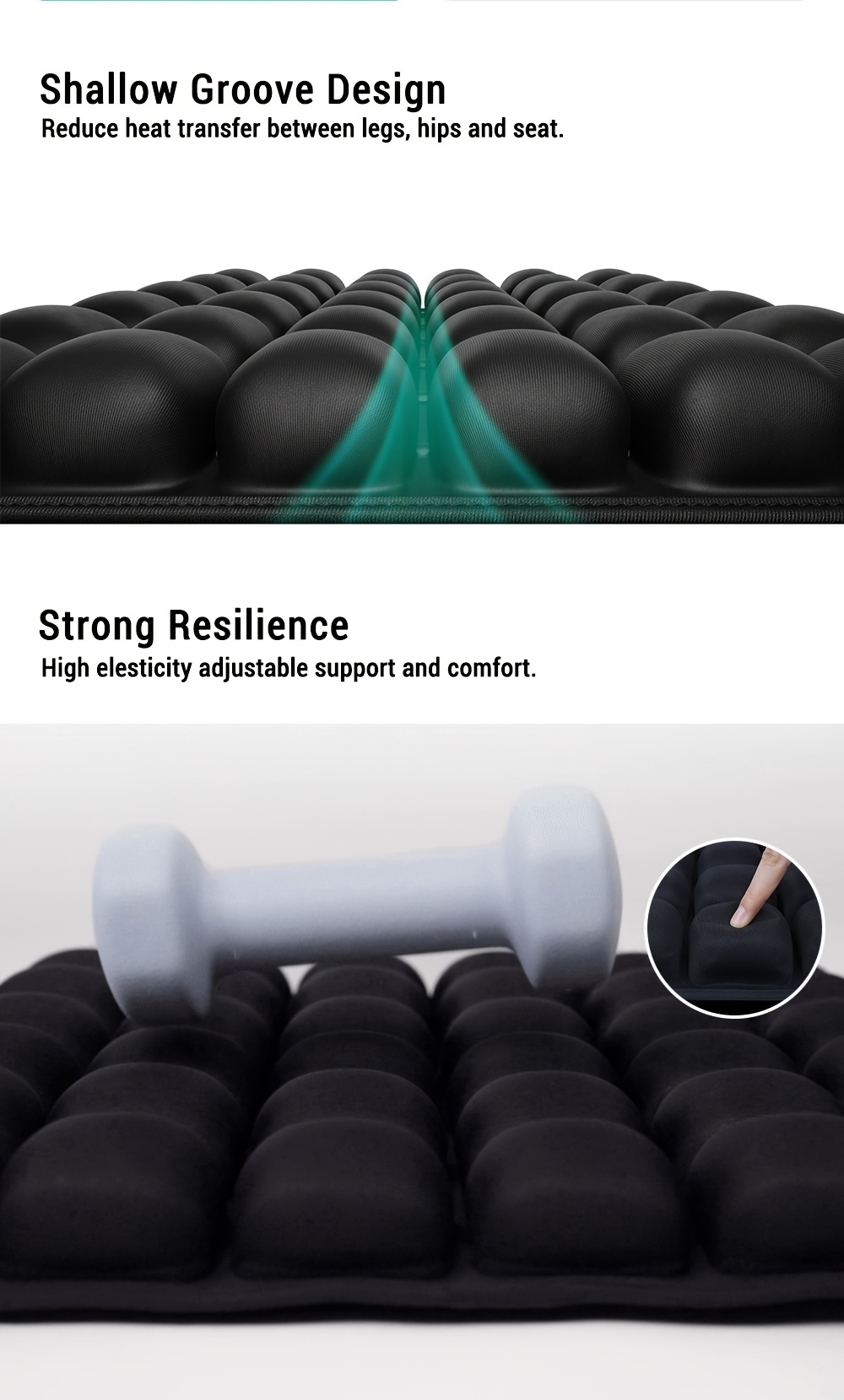 1pc 3d pressure relief air cushion office chair car seat cushion back support pad for desk chair wheelchair adjustable   ergonomic cushion portable and inflatable Product details 8