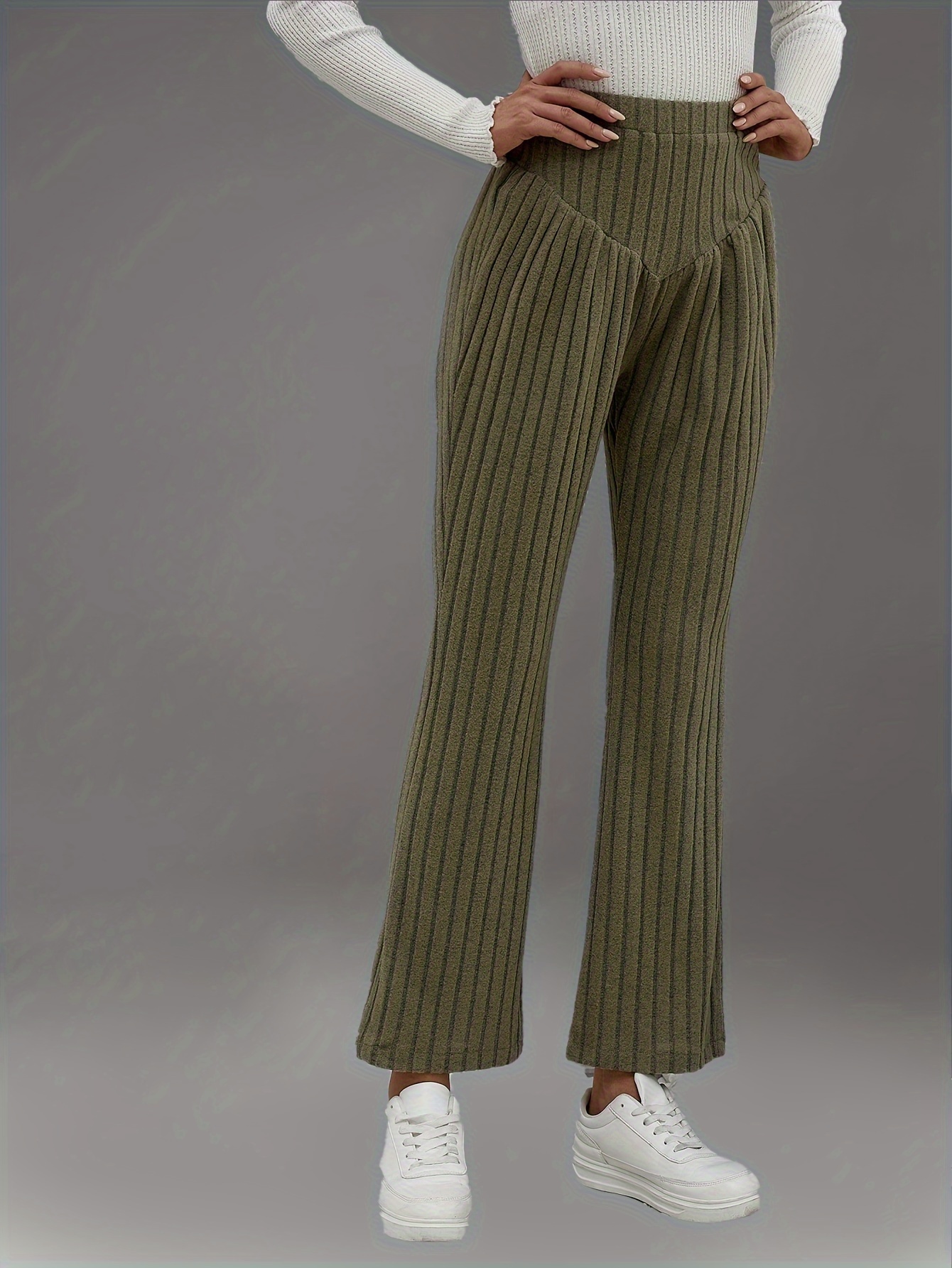 Pantalons Ribbed-knit Flared Pants Elasticated Waistband 30190620