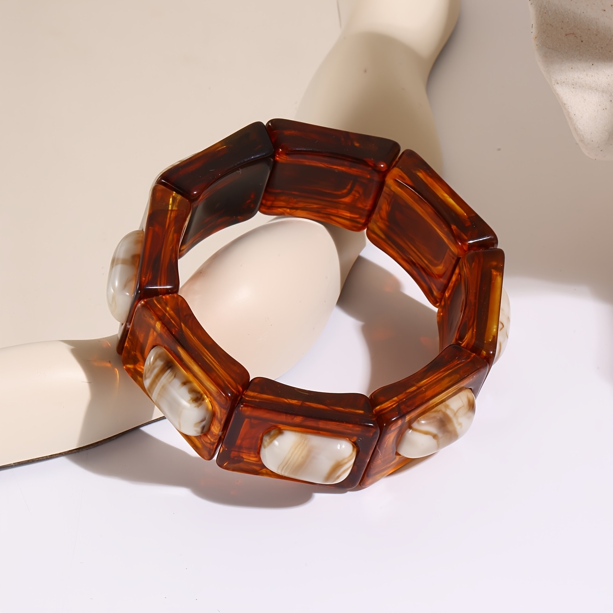 Classic Block Bracelet, Multi-Element Spliced Design, Versatile
