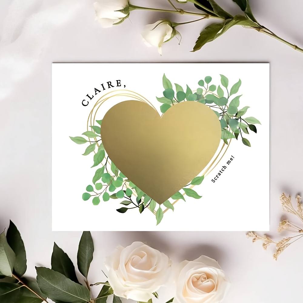 TEMU 1 carte à gratter pour demande de d' - Nom et date personnalisés, invitation de mariage, jeux de douche nuptiale, "-tu ma d' ?" - instantanée