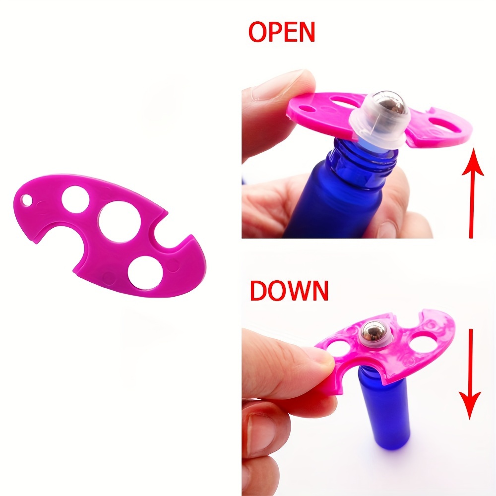 

Essential Oil Bottle Opener With Roller Ball - Colorful And Durable Plastic Tool For Easy Cap Removal